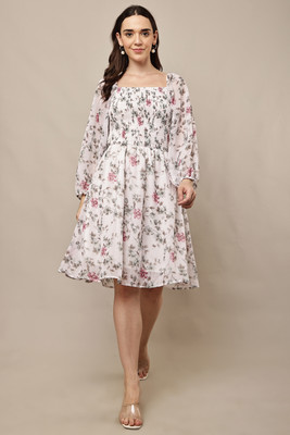 Tamina Women A-line Multicolor Knee Length Dress