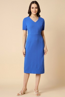 Allen Solly Women Fit and Flare Blue Dress