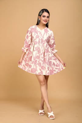 NG CREATION Women Gown Pink Above Knee/Mid Thigh Length Dress