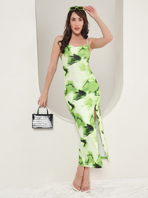 TANDUL Women Bodycon Green Ankle Length Dress