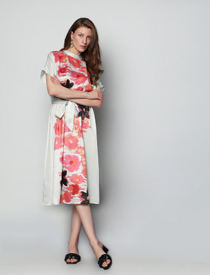 VERO MODA Women A-line Multicolor Midi/Calf Length Dress