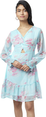 PEOPLE Women Fit and Flare Multicolor Midi/Calf Length Dress