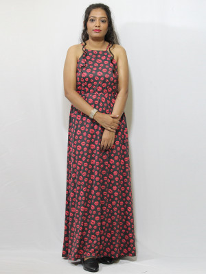 Finian Women Fit and Flare Multicolor Maxi/Full Length Dress