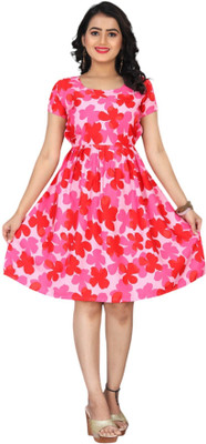 HOUSE OFF COMMON Women A-line Purple Knee Length Dress