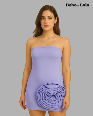 BEBONLOLO Women Bodycon Purple Above Knee/Mid Thigh Length Dress