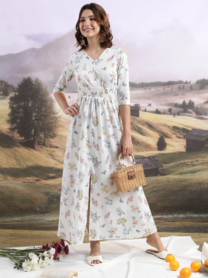 KETCH Women Maxi Multicolor Full Length Dress