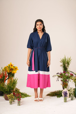 Label By Mohita Women A-line Pink Midi/Calf Length Dress