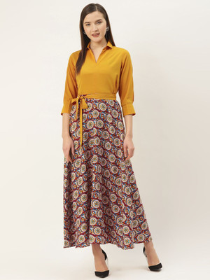 Mast & Harbour Women Maxi Multicolor Full Length Dress