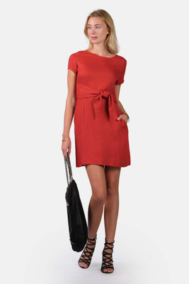 virgio Women A-line Red Mini/Short Dress