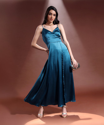 Tokyo Talkies Women Bodycon Green Maxi/Full Length Dress