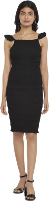 PEOPLE Women Bodycon Black Dress