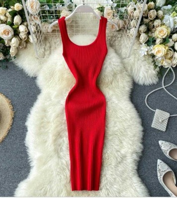 USK COLLECTIONS Women Bodycon Red Dress