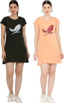 THE PREEGO Women Ethnic Dress Beige, Black Above Knee/Mid Thigh Length Dress