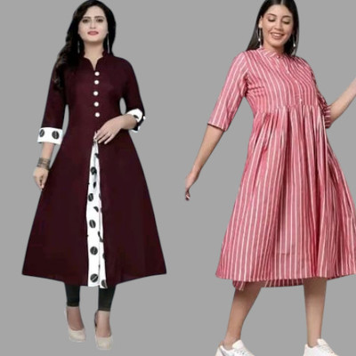 Suhani Fashionqq Women A-line Red, Pink Maxi/Full Length Dress