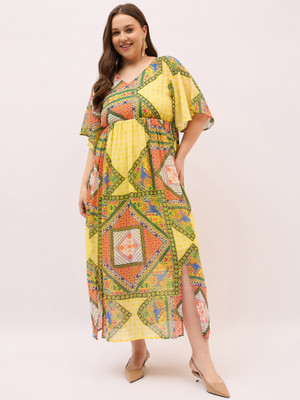 DressBerry Curve Women Maxi Multicolor Full Length Dress