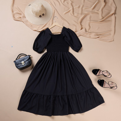 Femvy Flared/A-line Gown(Black)