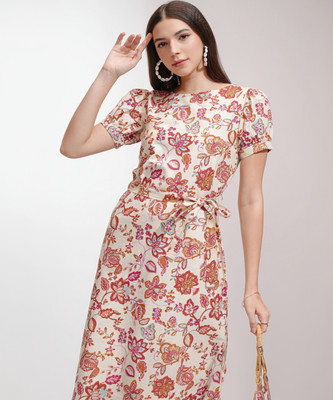 Tokyo Talkies Women A-line Multicolor Knee Length Dress