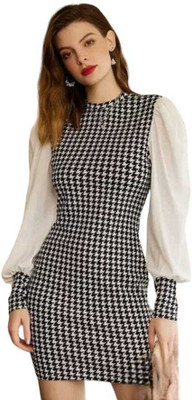 EUPHORIA WARDROBE Women A-line Black Above Knee/Mid Thigh Length Dress