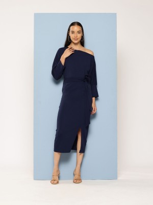 CHEMISTRY Women A-line Blue Dress