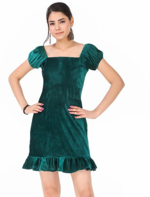 Trymisfit Women A-line Green Mini/Short Dress