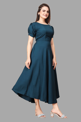 Vstylefashion Women Maxi Dark Blue Midi/Calf Length Dress