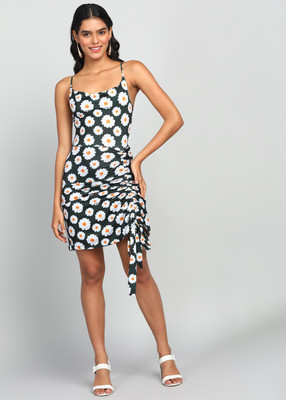 HERSHEINBOX Women Bodycon Black Above Knee/Mid Thigh Length Dress