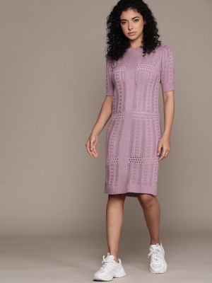 Roadster Women A-line Purple Dress