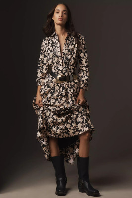 Dressberry Women Ethnic Dress Black Midi/Calf Length Dress