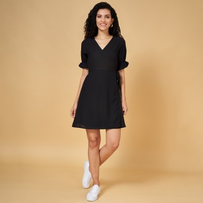 YU by Pantaloons Women A-line Black Dress