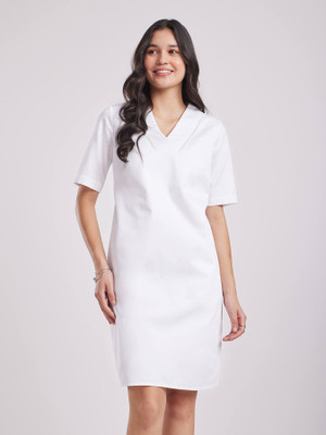 Fable Street Women A-line White Knee Length Dress