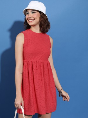 Tokyo Talkies Women Fit and Flare Red Dress