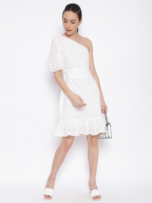 MARC LOUIS Women A-line White Dress