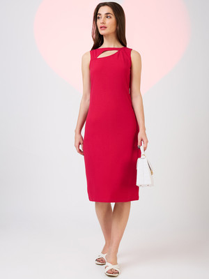 Globus Women Sheath Red Midi/Calf Length Dress