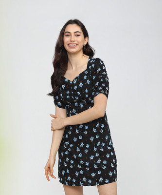 Tokyo Talkies Women Skater Multicolor Above Knee/Mid Thigh Length Dress