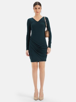 KAZO Women Bodycon Dark Green Dress