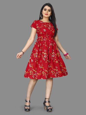Khushi Fab Women A-line Multicolor Knee Length Dress