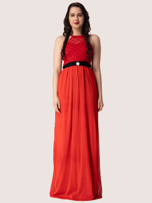 EastBay Women A-line Red Maxi/Full Length Dress