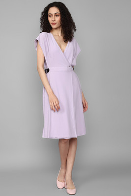 Allen Solly Women A-line Purple Knee Length Dress