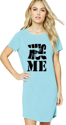 HouseOfCommon Women T Shirt Grey Above Knee/Mid Thigh Length Dress