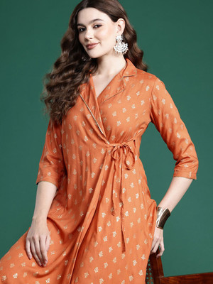 Sangria Women Wrap Red Midi/Calf Length Dress