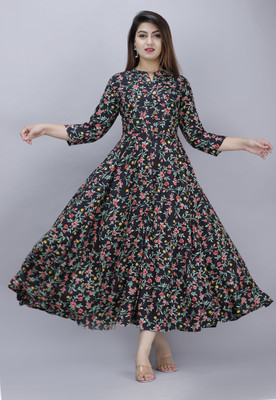 ARMAA Women Gown Black Maxi/Full Length Dress