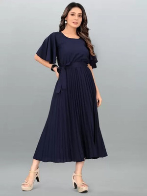 amar fashion Women Maxi Blue Midi/Calf Length Dress