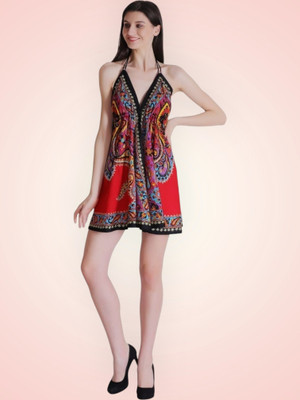 K K CREATION Women Gown Multicolor Knee Length Dress