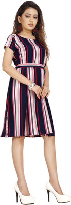 Rinra Women A-line Multicolor Knee Length Dress