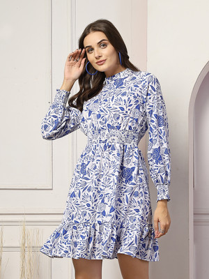 Style Quotient Women Fit and Flare White Above Knee/Mid Thigh Length Dress