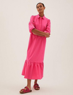 MARKS & SPENCER Women Shirt Pink Dress