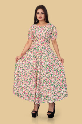 RYKER ENTERPRISE Women A-line Multicolor Ankle Length Dress