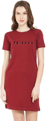 HouseOfCommon Women T Shirt Grey Above Knee/Mid Thigh Length Dress