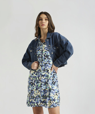 Pepe Jeans Women A-line White Above Knee/Mid Thigh Length Dress