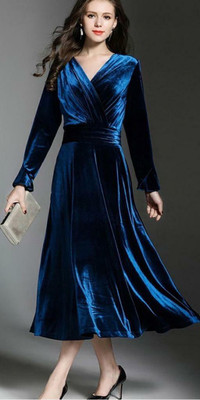 Kalki Fashion Women Fit and Flare Blue Maxi/Full Length Dress